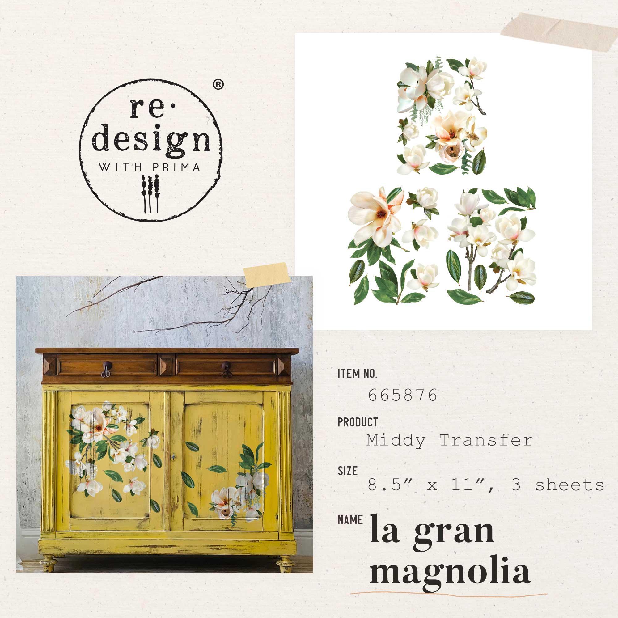 LA GRAN MAGNOLIA | Decor Transfer | Redesign with Prima | 8.5" X 11" - Image 3