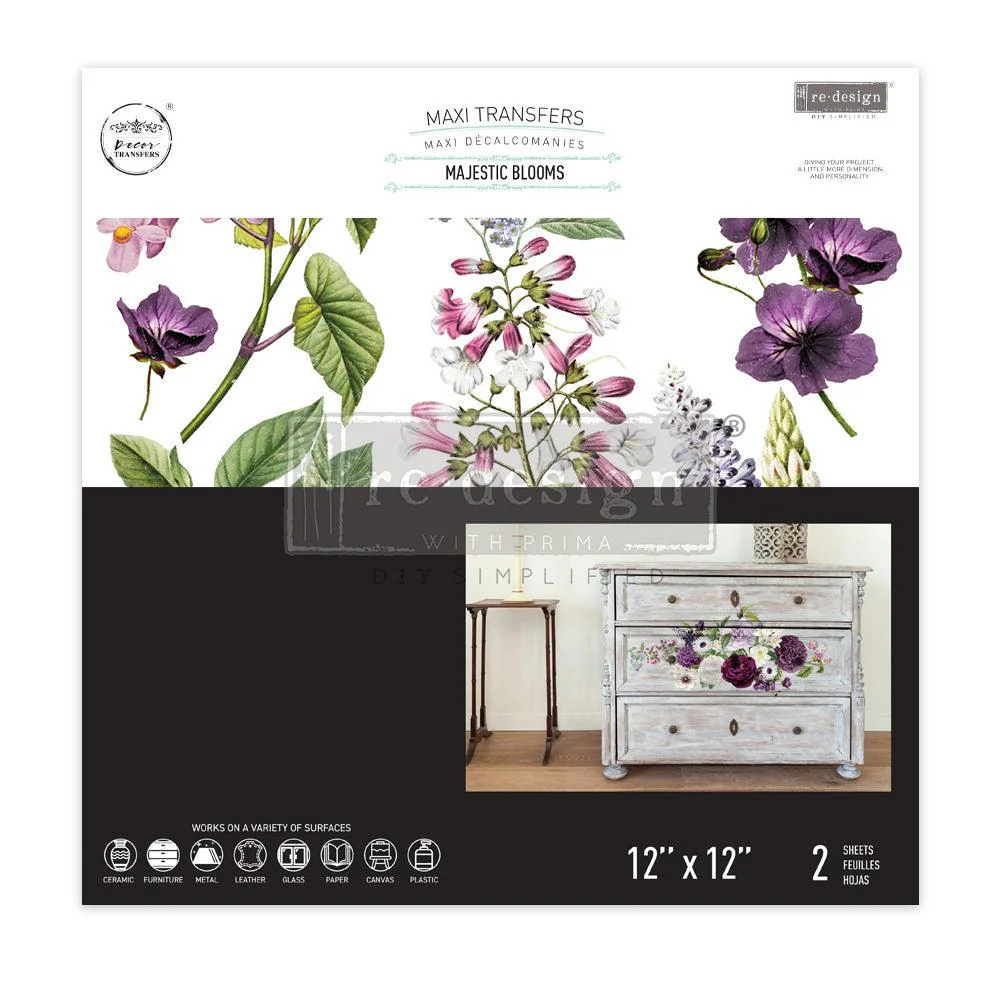 MAJESTIC BLOOMS | Maxi Transfer | Redesign with Prima | 12" X 12" - Image 3