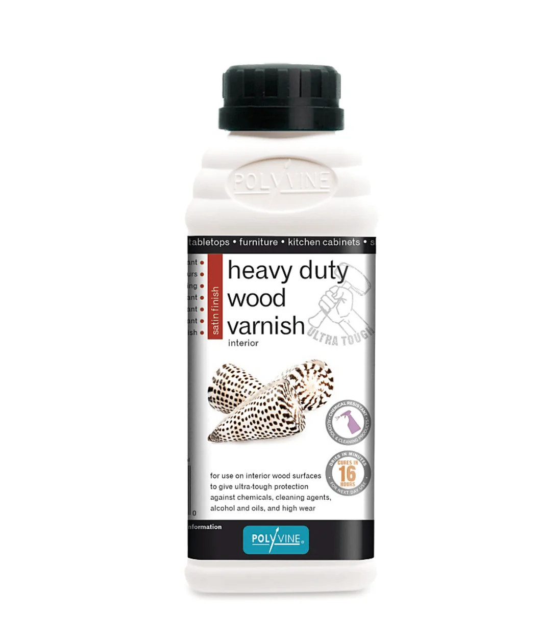 Polyvine Clear Heavy Duty Wood Varnish 500ml, 1 Litre - Satin - Image 3